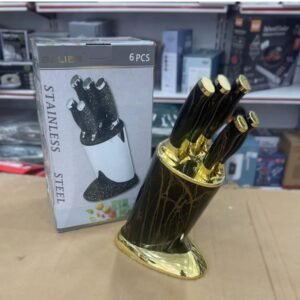 6-Piece Stainless Steel Kitchen Knife Set with Stand