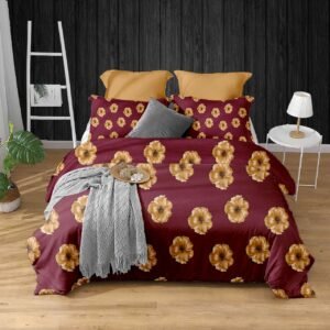 White Angel Golden Bloom Bedsheet Set
